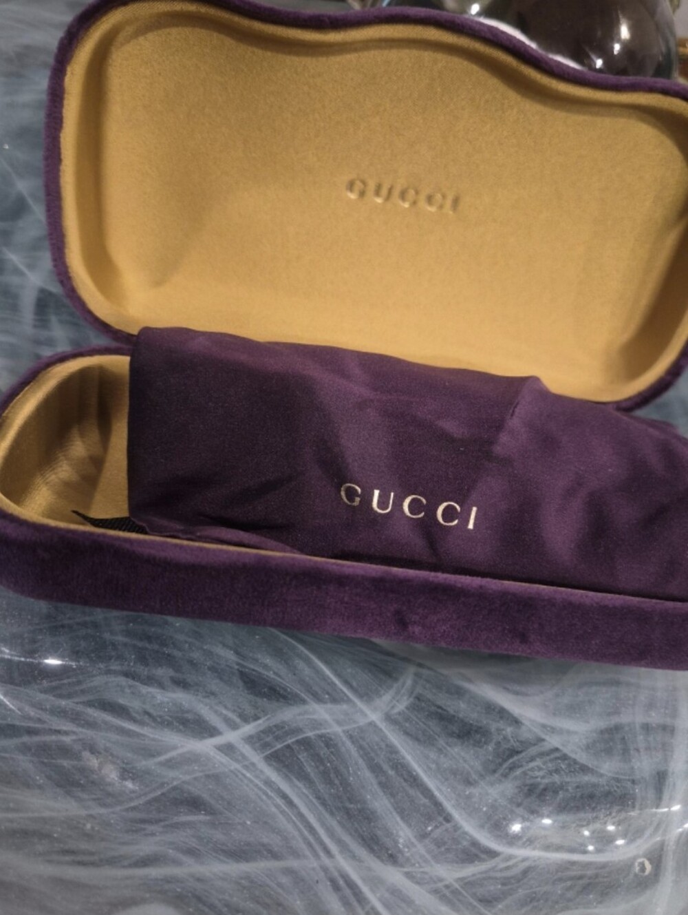 Gucci Velvet Eyewear Case in Deep Purple